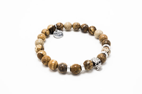 Jasper Silver Lux Skull