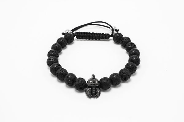 Lava Stone Black Rhodium Lux Gladiator Head