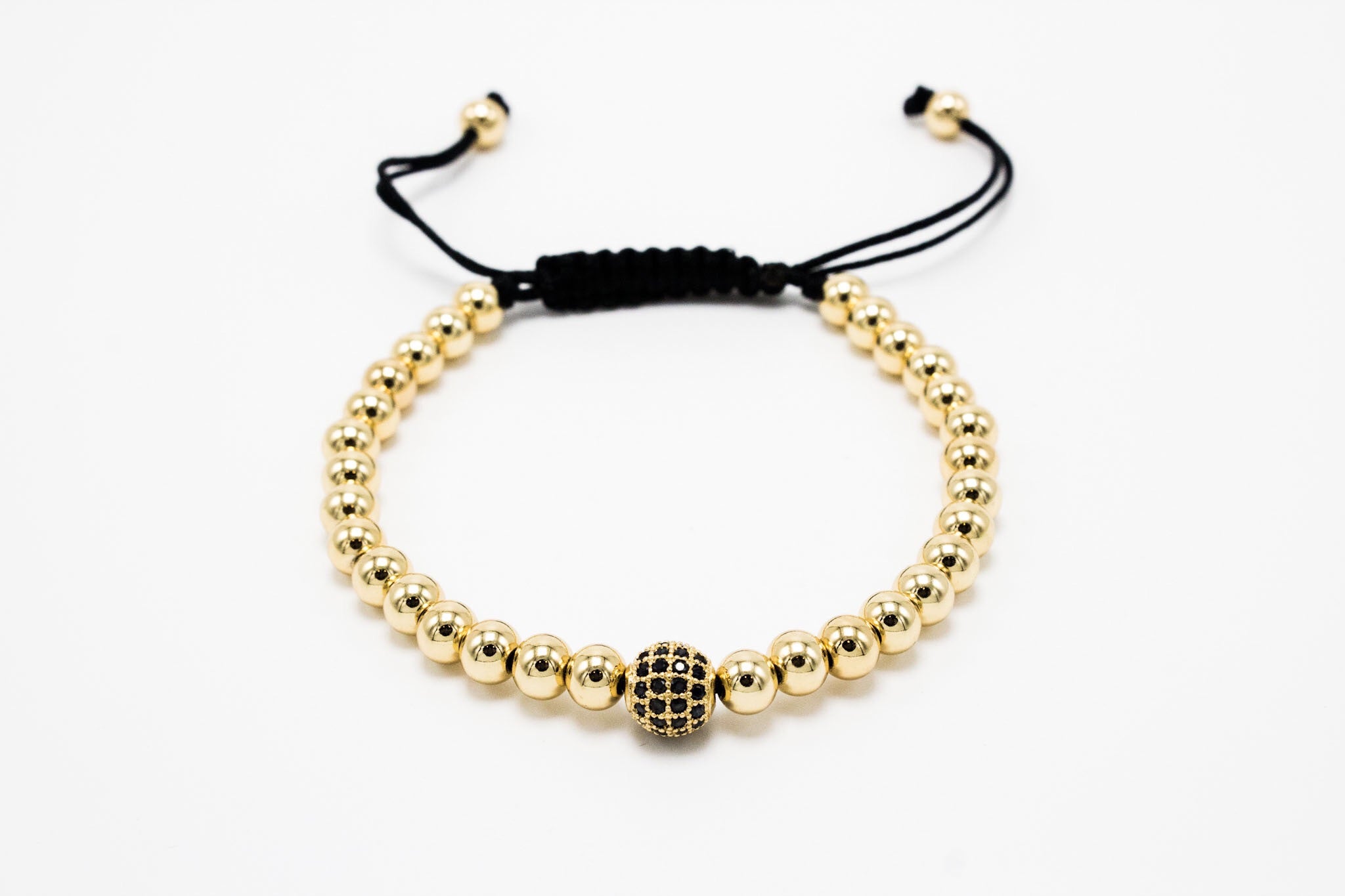 6mm Lux golden with Solo Disco Ball Macrame