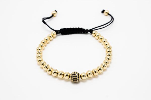 6mm Lux golden with Solo Disco Ball Macrame