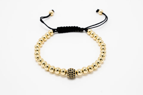 6mm Lux golden with Solo Disco Ball Macrame