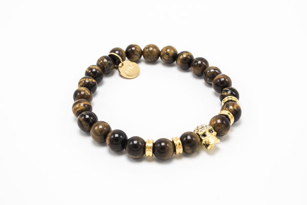 Brown Tiger Eye Gold Lux Skull