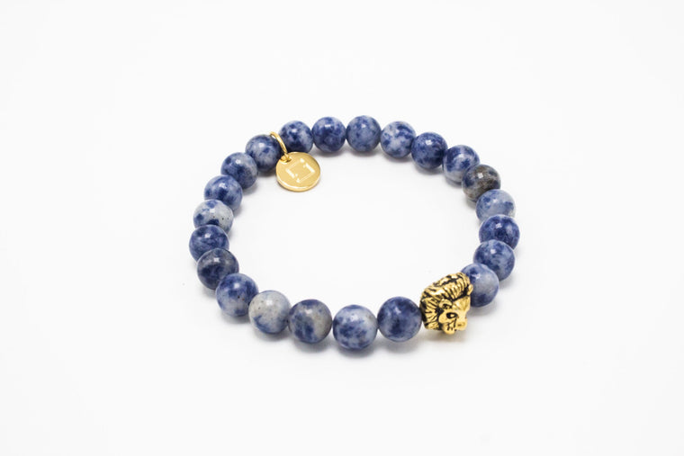 Light Blue Semi Precious Golden Lux Leo