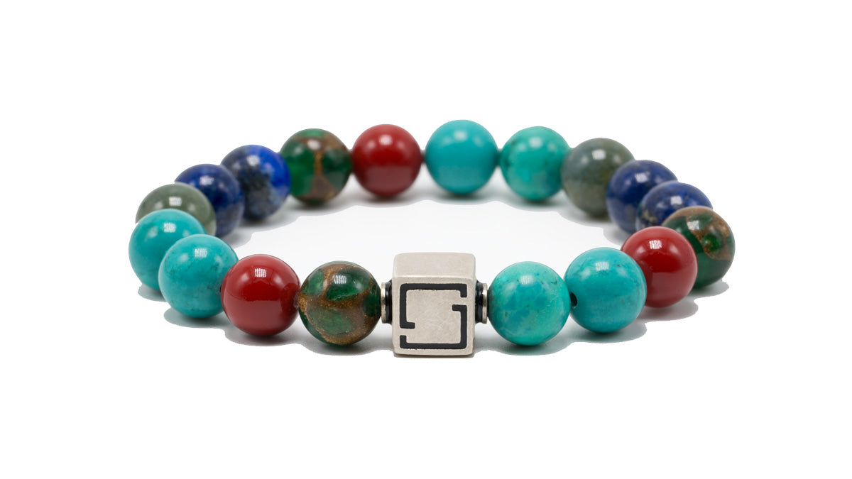 Premium Lux Unified Turquoise, Red Coral, Green Jasper,Moss Agate, Lapis Lazuli