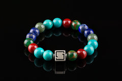 Premium Lux Unified Turquoise, Red Coral, Green Jasper,Moss Agate, Lapis Lazuli